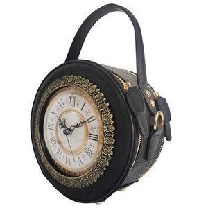 Classic Retro Clock Shaped Crossbody Shoulder Bag Handbag Pvc Unique T_T